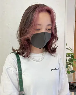 ミディアム カラー ボブ/透明感カラー /さちかのヘアスタイル