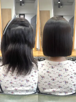 ミディアム パーマ 縮毛矯正/エクステ ヘアアレンジ/ひふみのヘアスタイル