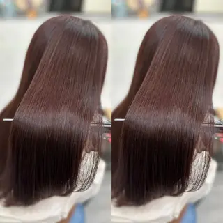 ロング カラー 縮毛矯正×ボブ💎 髪質改善/木下のヘアスタイル