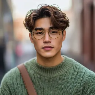 ミディアム 尭部 佑太のヘアスタイル