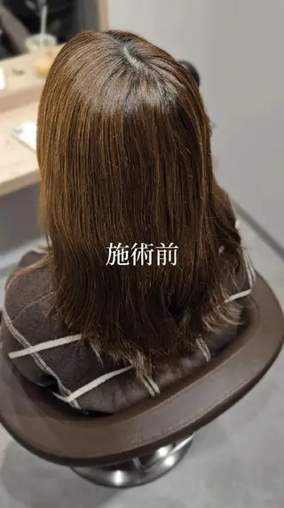 ミディアム カラー 縮毛矯正をしている人 のためのカラーのヘアスタイル