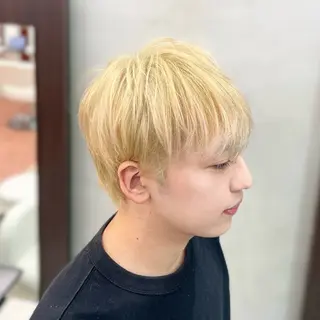 ショート カラー メンズ ⭐️韓国ブリーチ 顔周りカット⭐️のヘアスタイル