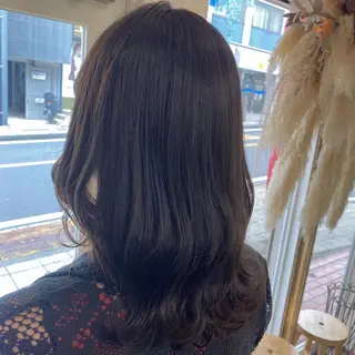 セミロング カラー 透明感カラー/韓国 ヘア🩶yuri🩵のヘアスタイル