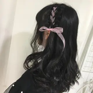セミロング カラー ヘアアレンジ きむえり/髪質改善 /うねり広がり改善のヘアスタイル