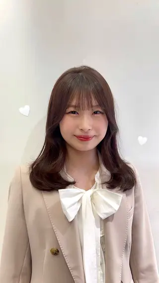 セミロング カラー ヘアアレンジ 顔周り/透明感/銀座 🩵rinoのヘアスタイル