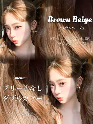 ロング カラー 透明感カラー✨🩵 韓国ヘアkanatoのヘアスタイル