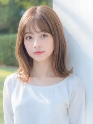 ミディアム カラー 小松崎 友宏のヘアスタイル