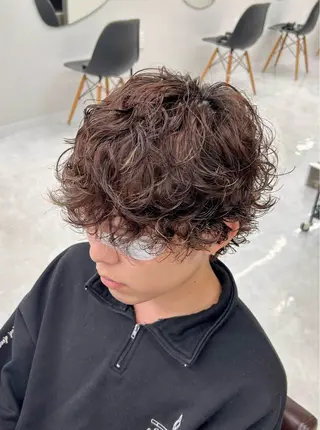 ミディアム パーマ メンズ 🏁メンズパーマ/ RYOYAのヘアスタイル