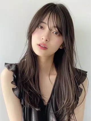 ロング カラー ブリーチなしWカラー 超特化/YURAのヘアスタイル