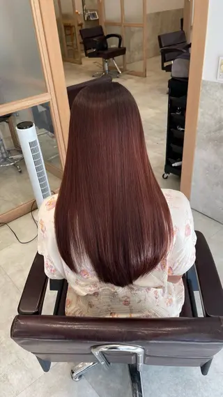 ロング 縮毛矯正クロスパーマ 益子達也のヘアスタイル