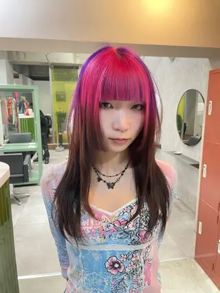 ロング ハイトーン/メンズ/ デザイン/梅田/ミユのヘアスタイル