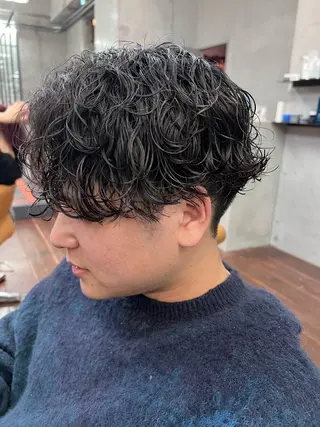 ミディアム パーマ メンズ メンズ特化美容師 /たけしのヘアスタイル
