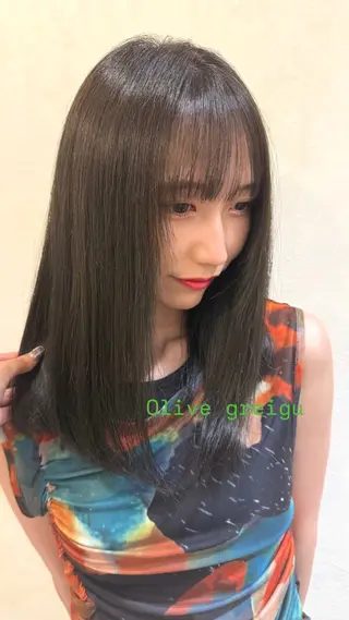 セミロング カラー Misaki/坂戸/ 艶カラーのヘアスタイル