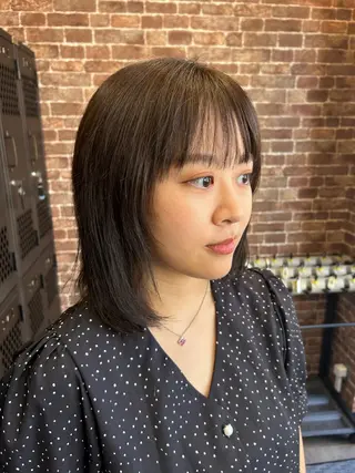 ミディアム カラー 久木原 ゆりのヘアスタイル