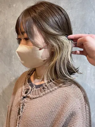 ミディアム カラー risako🇰🇷 韓国ヘア/レイヤーのヘアスタイル