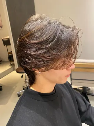 ミディアム パーマ unopulir 景山　凌のヘアスタイル
