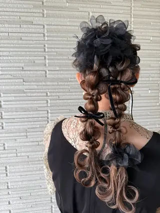 ロング ヘアアレンジ シアーベージュニスト 🥣大石亜里紗のヘアスタイル