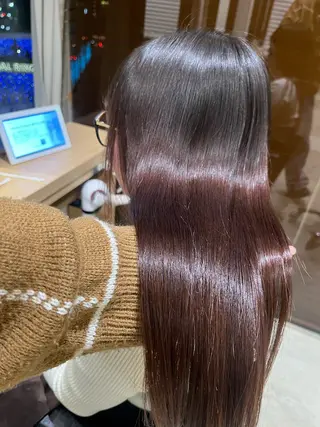 セミロング 透明感カラー✨🩵 韓国ヘアkanatoのヘアスタイル