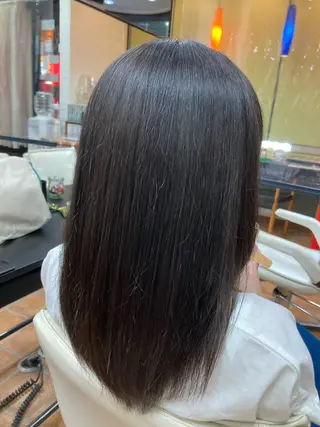 ミディアム カラー 縮毛矯正/ /関内/あべももこのヘアスタイル