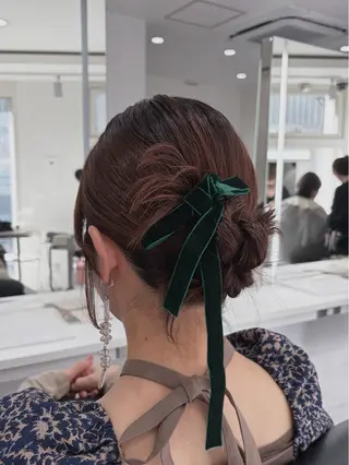 ミディアム ヘアアレンジ グレージュ/ベージュ /経堂/sana🌱のヘアスタイル