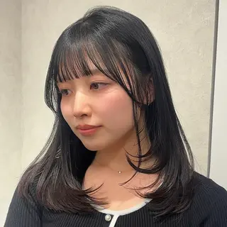 セミロング 結べるレイヤーカット /カラー/あさかのヘアスタイル