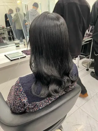 セミロング パーマ ヘアアレンジ メンズ マツエク・マツパ アイブロウ 韓国風ベージュ🤎 赤みなし🌿横浜🤎のヘアスタイル