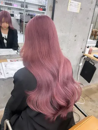 ロング カラー 🌷ラベンダーピンク 顔まわり🌷ねいろのヘアスタイル