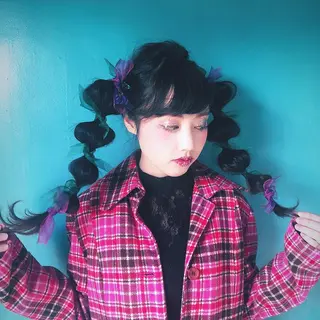 ロング カラー ヘアアレンジ キッズ stylist 🌸 kana.のヘアスタイル