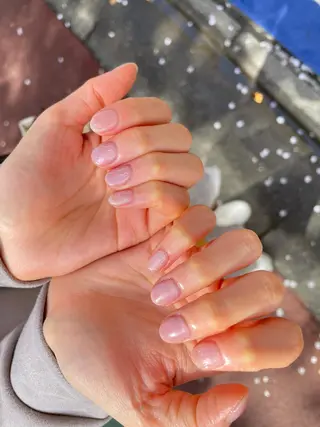 ネイル はばすみれ🎀ﾈｲﾙ 光ﾌｪｲｼｬﾙ ﾍｱのネイルデザイン