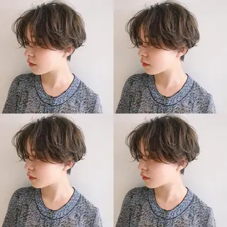 ショート カラー パーマ ヘアアレンジ 松田 亮葉のヘアスタイル