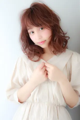 ミディアム カラー パーマ レイヤーカット✂️ 横浜No1♡下鳥翔子のヘアスタイル