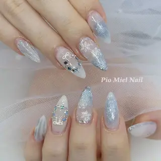 ロング カラー HANA 長さだしのネイルデザイン