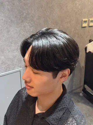 ミディアム パーマ メンズ 曲がる縮毛矯正 masashiのヘアスタイル