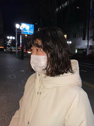 ミディアム パーマ レイヤー/艶カラー ROKUのヘアスタイル