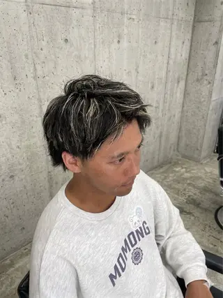 ショート カラー メンズ メンズハイライト /バレイヤージュ比嘉のヘアスタイル