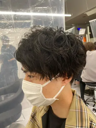 ショート パーマ ヘアアレンジ メンズ メンズ特化 水口湧太のヘアスタイル
