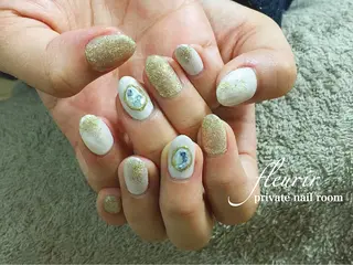 ミディアム ネイル フルリール 【プライベートサロンのネイルデザイン