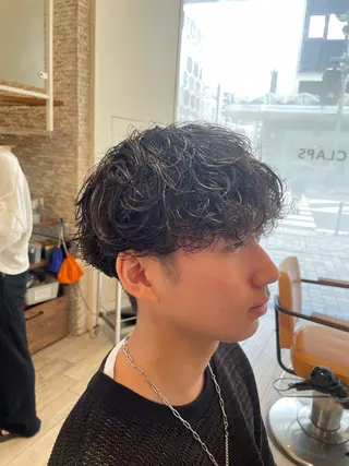 ショート パーマ メンズ パーマ/フェード🔥 佐々木波人のヘアスタイル