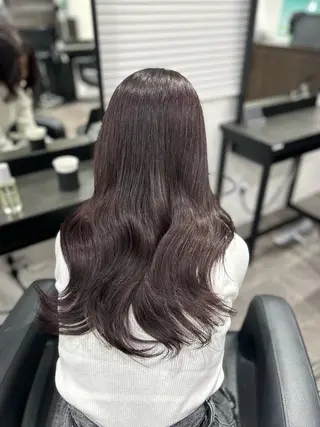 セミロング カラー ヘアアレンジ 💎韓国/ レイヤー カット/ 暖色🫧のヘアスタイル
