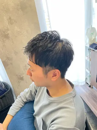 メンズ Lull1人美容室 バレイヤージュのヘアスタイル