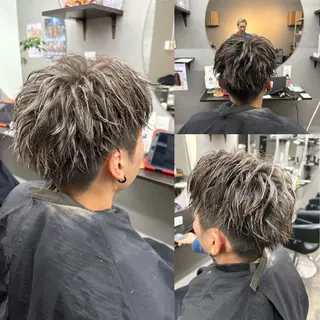 ショート カラー パーマ ヘアアレンジ メンズ ✨最強美容師✨ 💙にっしー西村💙のヘアスタイル