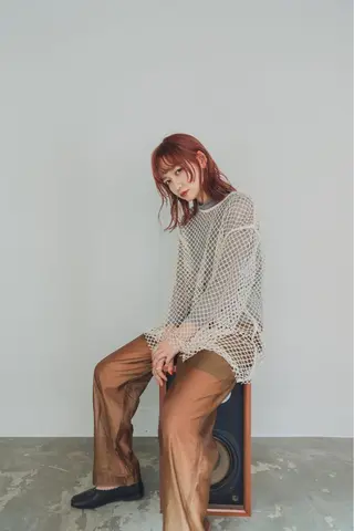 ミディアム カラー ツジガキ ユウスケのヘアスタイル