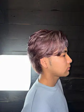 ミディアム カラー メンズサロン soshiのヘアスタイル