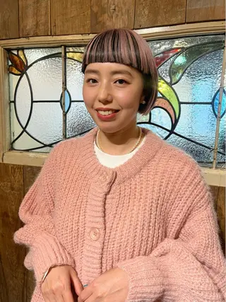ショート ブリーチ/ハイトーン レイヤー/Maanaのヘアスタイル