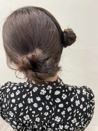ミディアム ヘアアレンジ ワタナベ リリコのヘアスタイル