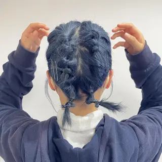 ヘアアレンジ ダブルカラー,透け カラーHINARIのヘアスタイル