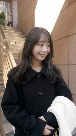 セミロング カラー じゅわっと暖色カラー 🍊Moemiのヘアスタイル