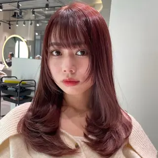ミディアム カラー 🎀Rimi୨୧ ✨艶✨color🎀のヘアスタイル