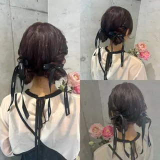 セミロング ヘアアレンジ 美髪× ヘアセット✨Araiのヘアスタイル