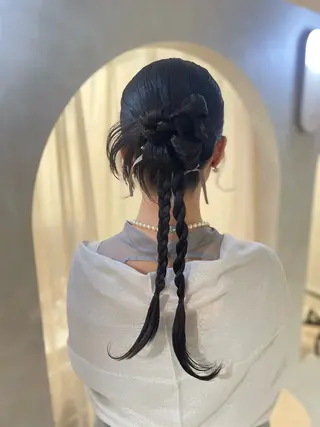 ロング ヘアアレンジ セットサロンCURE YUKIOKAのマツエク・マツパデザイン